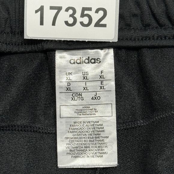 Adidas Track Pants Mens XL Black White Side Stripes Elastic Waist Measures 36X32 - Picture 9 of 9